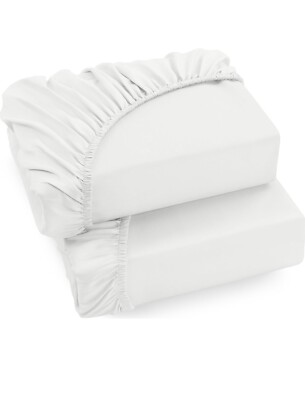 Utopia Bettwäsche Spannbettlaken Single (2er-Pack), weiß - tiefe Taschen 14 Zoll (35 cm)