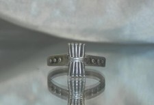 Cool Vintage 50's Sterling Silver 925 Adjustable Size Egyptian Revival Ring 89J4