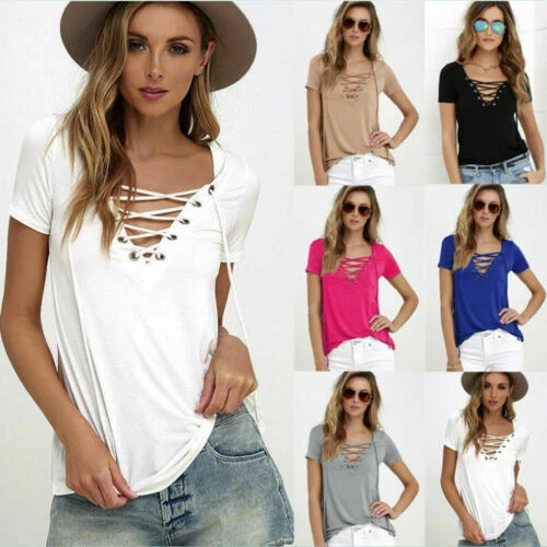 Solid T-Shirt Tops for Women