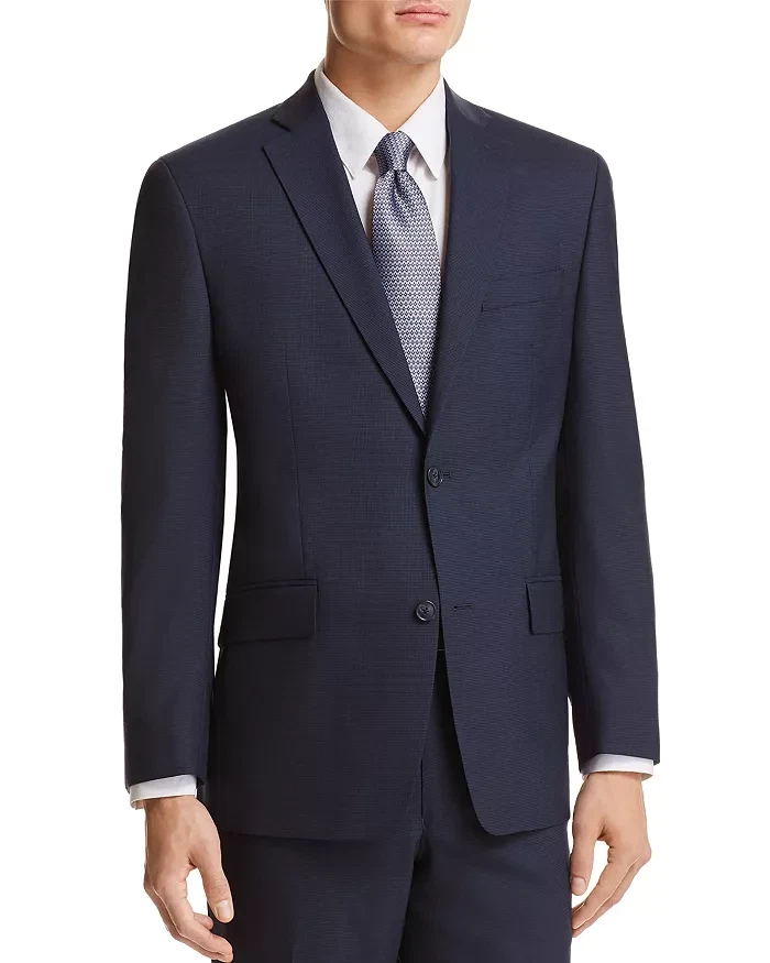 498 Michael Kors 42l Men S Blue Check Wool Blazer Sport Coat Suit Jacket