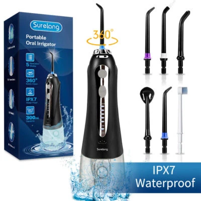 WATERPIK Cordless Water Flosser Dental Oral Irrigator Teeth Cleaner 8 Jet Tips