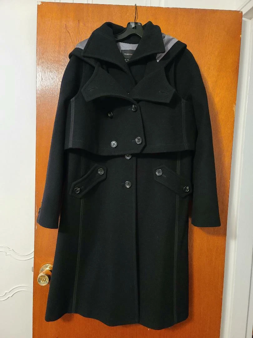 Vintage BCBGMaxazria Black Wool Coat Size Medium | eBay