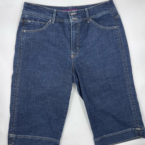 Gloria Vanderbilt Womens Denim Shorts 14 Blue Cotton Spandex Stretch Bermuda