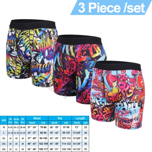 Men's Underwear Boxer Briefs Bamboo Viscose Trunks Soft Comfortable Multipack US - Picture 19 of 28