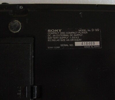 SONY Discman 1bit DAC ポータブルCDプレーヤー ジャンク品 ☆中古並品☆SONY ソニー Discman 1BIT DAC DBB ポータブルCD