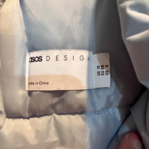 NEW ASOS Design Oversized Puffer Vest Women’s 6 US Blue Full Zip - Picture 4 of 8