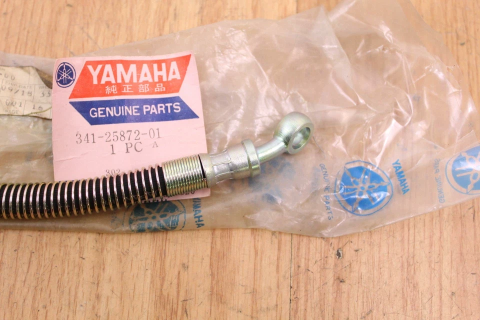 1973-74 年 YAMAHA TX650 750 刹车线软管 NOS 原始设备制造商 341-25872-06-00 — 第 3/4 张图片
