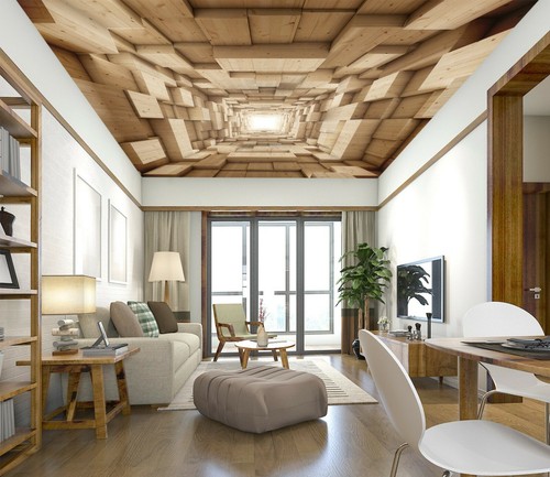 Papier Peint Panoramique Lines Mountains Papier Peint 3D Tapisserie Murales Chambre Salon Décoration,250x175cm