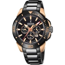 Festina F20645/1 Men's Chrono Bike Black Steel Bracelet Watch