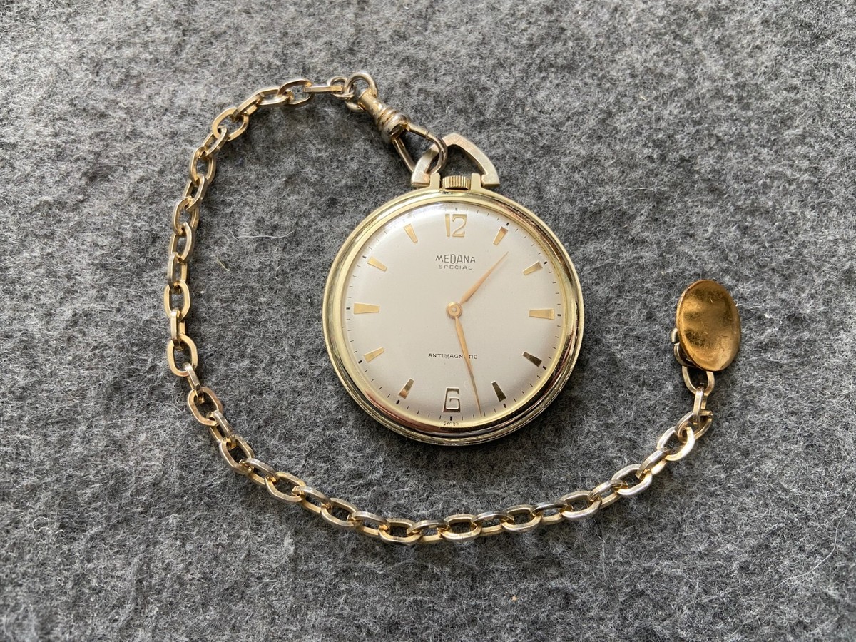 Swiss Made Medana Special Mechanical Wind Up Vintage Pocket Watch 