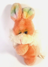 Easter Unlimited Pets pastel Pink Bunny plush 10" rainbow ears sleepy eyes Vtg