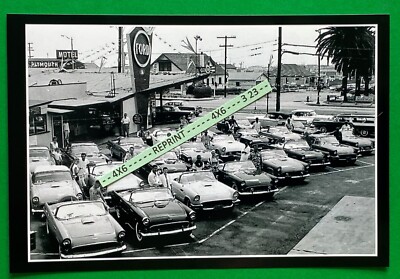 Found 4X6 PHOTO Old Bacon FORD DEALER Hermosa Beach 1956 1957 Thunderbird Club