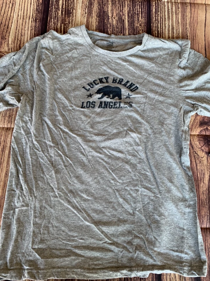 Camisa de pijama pulóver gris manga larga para hombre Lucky Brand talla: L Foto 2 de 4