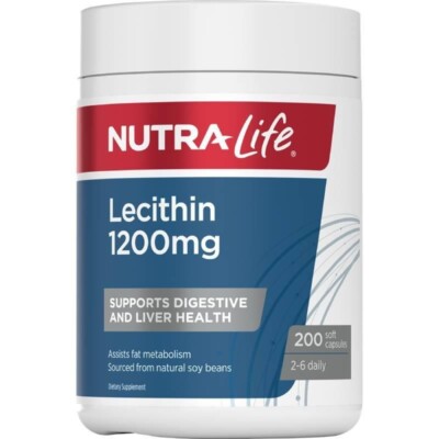 [Nutra-Life] Nutralife Lecithin 1200mg 200 Capsules Liver Health