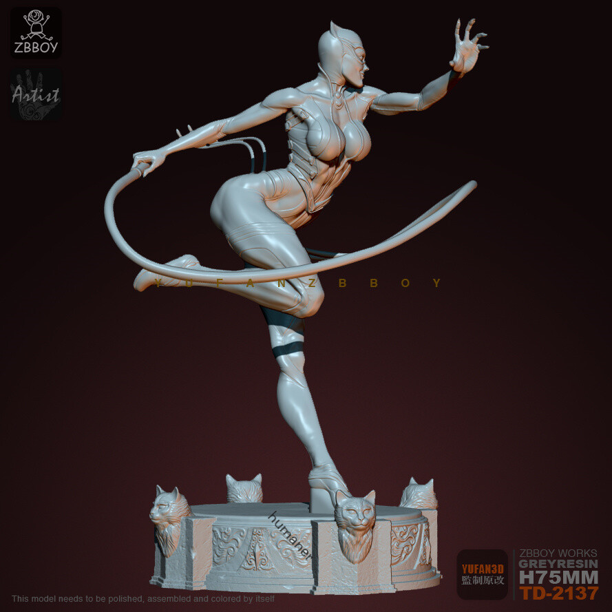 75mm Catwoman Selina Kyl Figure Unassembled Resin Model Kits Unpainted  Model Toy | eBay