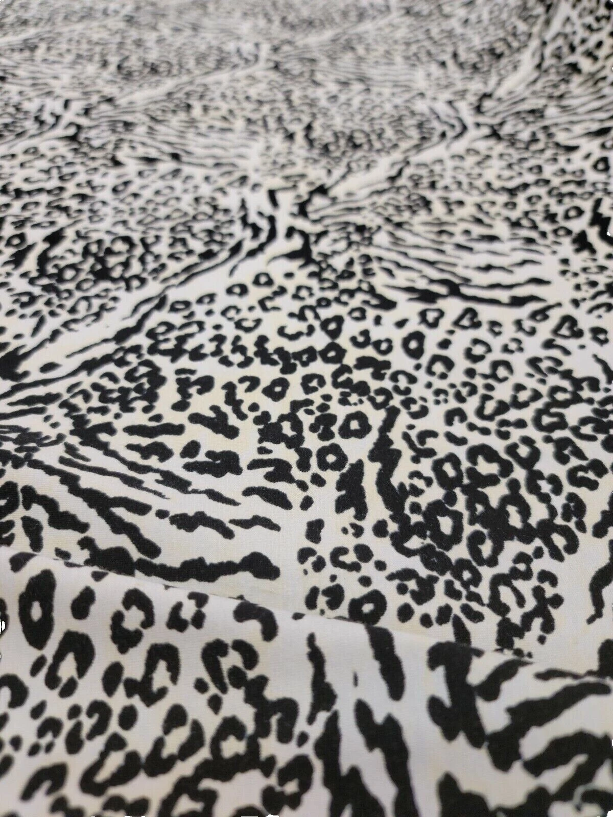 Tejido de punto Animal Print telas artesanales Negro