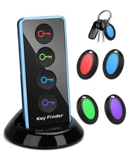 Key Finder, 85dB+ RF Item Locator Tags with 131ft. Working Range, Wireless Re...