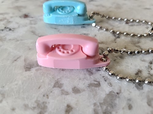 Lote de dos llaveros giratorios vintage años 60 princesa rosa y azul - Imagen 2 de 8