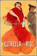 Flamenco Spain 1906 Estrella De Los Rios Dancer Vintage Poster Print Retro Style