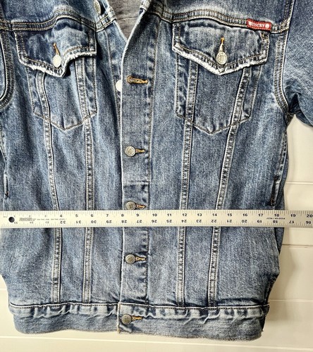 Chaqueta de camionero Lucky Brand Totally Lucky Boyfriend para mujer talla M logotipo de gran tamaño - Imagen 11 de 15