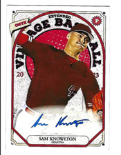 SAM KNOWLTON 2023 ONYX VINTAGE EXTENDED BASEBALL ON CARD AUTO BLUE INK