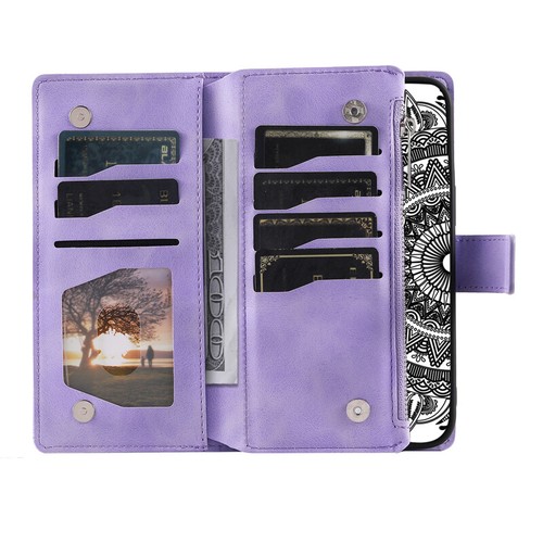Zip Wallet Case Lanyard Card Slot Leather Flip Cover for Samsung A14 A24 A34 A54 - Picture 5 of 33