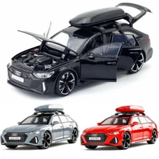 1/32 Audi RS6 Model Car Diecast Toy Cars 4 Doors Hood Open ​​Friction Powered