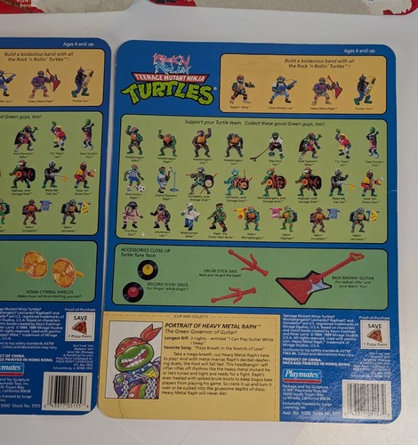 Tarjetas de respaldo de Rock N Rollin de colección Playmates TMNT Teenage Mutant Ninja Turtles - Imagen 5 de 8