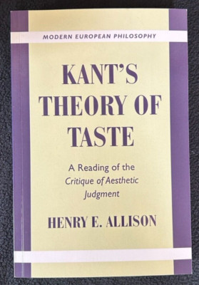 Kant's Theory of Taste, Henry E. Allison, 2001, PB, VG