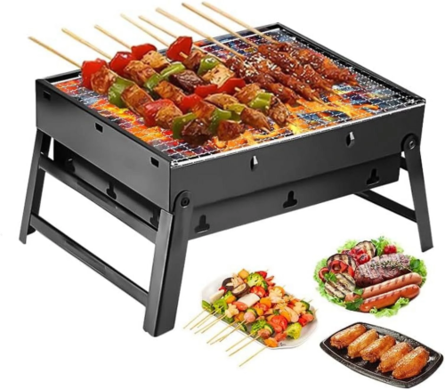 Portable Charcoal Grill, Folding BBQ Grill for Outdoor Camping & Picnics