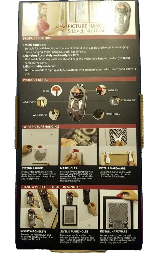 Saker Picture Hanging & Leveling Tool Kit Brand New In Unopened Box eBay