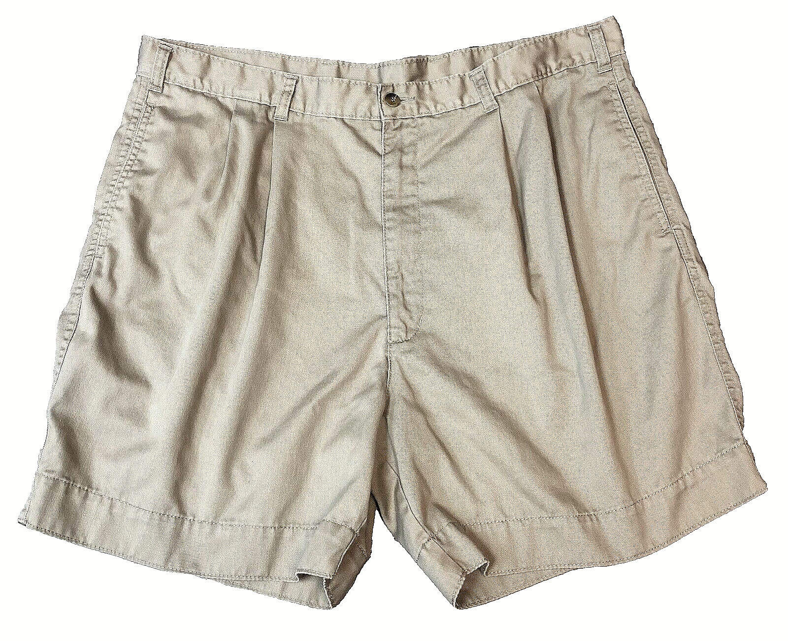 Dockers Shorts Mens 40 Tan Khaki Chinos Pockets Casual Cotton Golf Pleated Levis