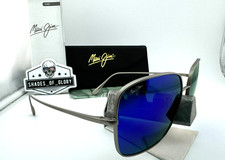MAUI JIM TRITON MJ 546N-11B ASIAN FIT TITANIUM BLUE HAWAII POLARIZED SUNGLASSES