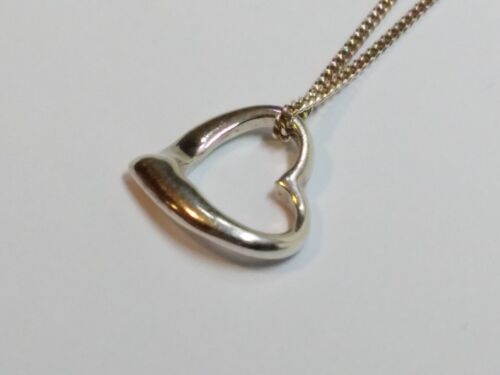 Sterling silver 925 necklace chain & heart shaped pendant ladies girl