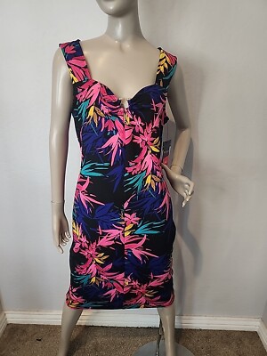 NWT Women's Dress Bold Elements Palm / Leaf Print Size Medium $54