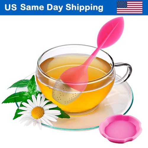 Silikon Blatt Tee-Ei Edelstahl Kräuter Gewürz Filter Diffusor - Bild 27 von 43