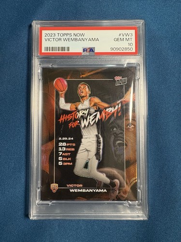 2023 Topps Now Victor Wembanyama Rookie #VW3 'History for Wemby' PSA 10! SPURS!!