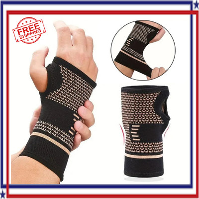 Copper Wrist Compression Glove Hand Support Pain Relief Joint Self Care Single