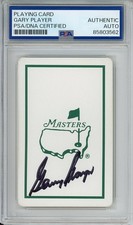 OFFICIAL MASTERS GOLF AUGUSTA PLAYING CARD GARY PLAYER SIGNED PSA DNA COA AUTO