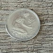 Umlaufmünze, 1950, Deutschland, 50 Pfennig, Prägestätte: G, Karlsruhe