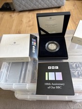 2022 Coin 100 Years Of The BBC silver proof (Piedfort) 50p with coa