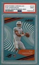 2020 Panini Chronicles Tua Tagovailoa Clear Vision Rookies Red /199 #CV2 PSA 9!