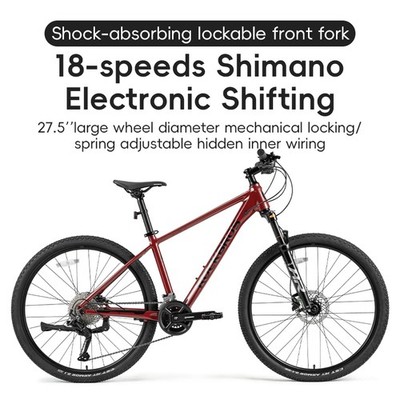 ROCKBROS MT300 27.5''Mountain Bike 18 Speeds 16''Aluminum Frame Front Suspension 