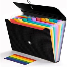 Expanding File Folder, 13 Pockets Accordion File Holder Organizer, A4 Letter