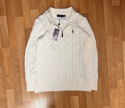 Polo Ralph Lauren Quarter-Zip   Creme / Off-White (Größe L)