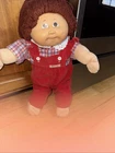 VINTAGE 80's Cabbage Patch Kid Doll Coleco Brown Eyes Red Signature