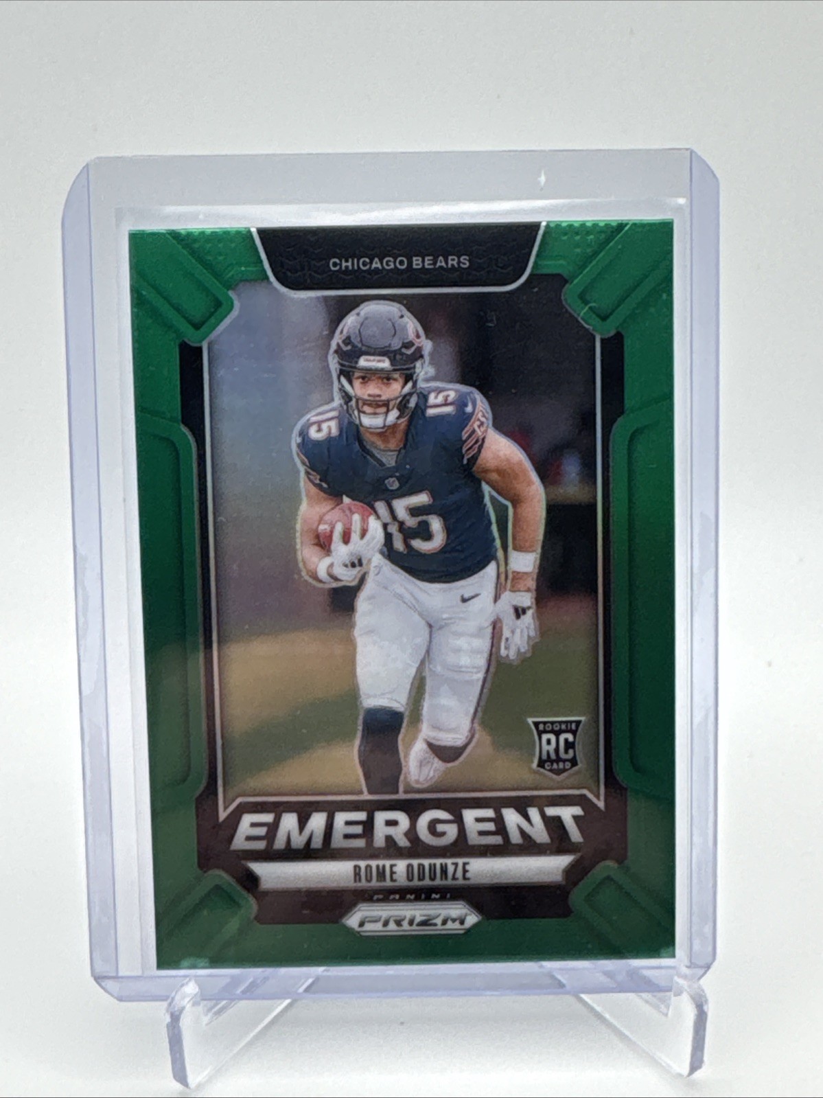 Rome Odunze 2024 Panini Prizm #11 Emergent Green Prizm Chicago Bears