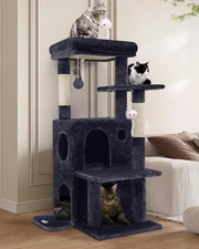 Cat Tree Tower for Indoor Cats, 50-inch Adult Cat Tree House for Large Adult ...