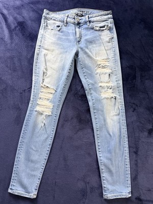 American Eagle Distressed Jegging, Women s Size 8 Regular, Light Wash