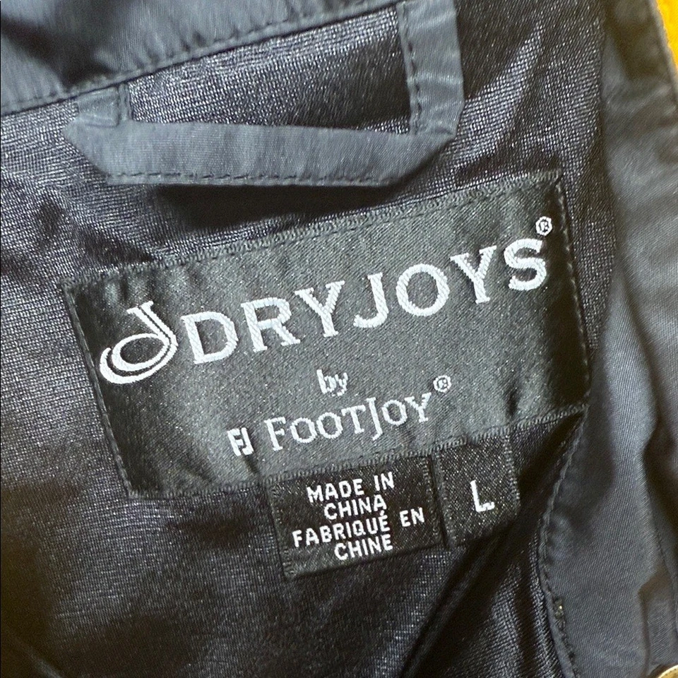 FootJoy DryJoys Men's 1/4 Zip Short Sleeve Rain Wind Golf Jacket Yellow Large - Image 3 of 4